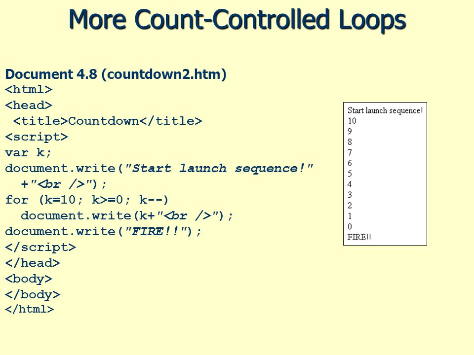 JavaScript “for” loop
